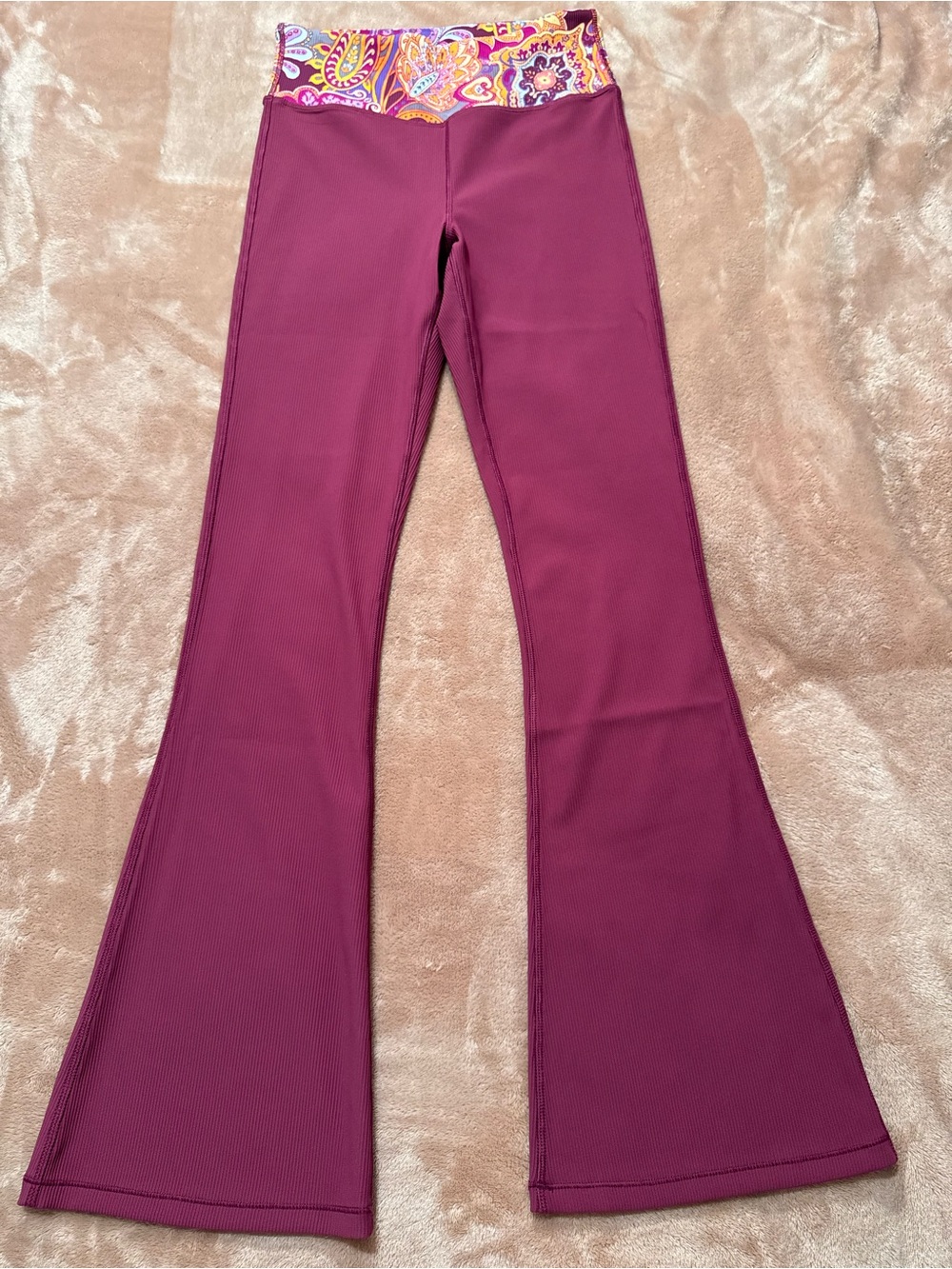 NWT Johnny Was Bee Active Ribbed Baby Bell Legging Pants, Pink, Size Small